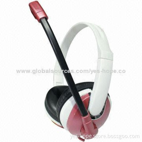 Wired Computer Headphones with Mic, CE, FCC and RoHS Marks